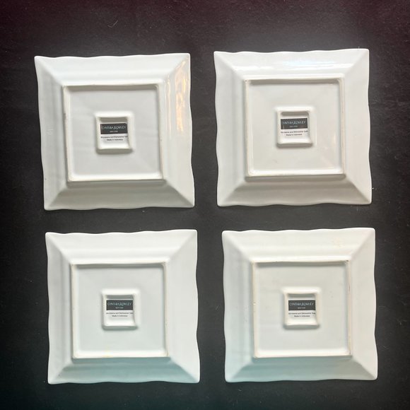 Cynthia Rowley New York Four (4) Decorative Luncheon Plates 8” x 8” - Picture 2 of 5